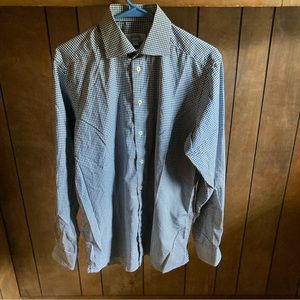 Eton Contemporary Dress Shirt Mens 15.5 39 Checkered Fine Twill